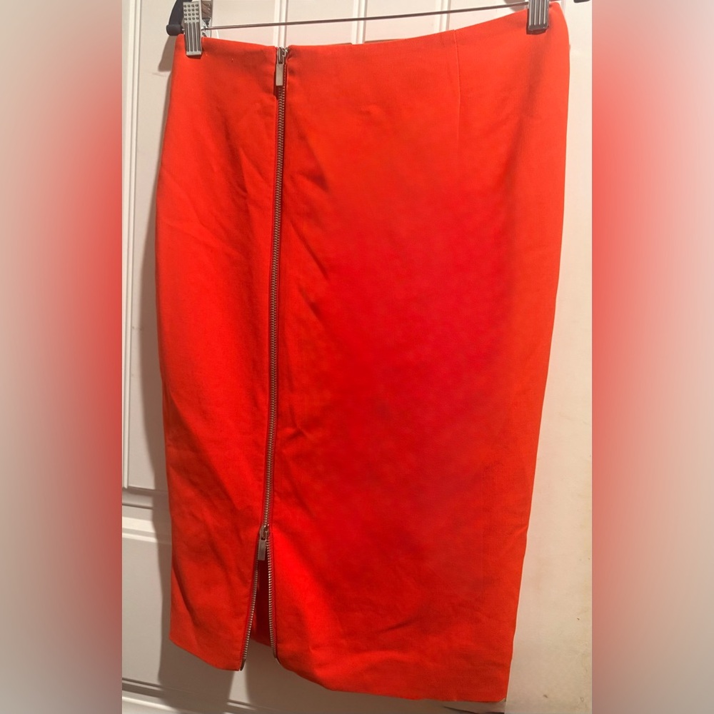 Elizabeth and James Orange Red Pencil Skirt - Picture 1 of 3